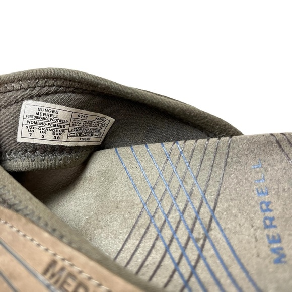 MERRELL BUNGEE Tan Genuine Leather Suede Slides Flip Flops Sandals Sporty sz 7 - Picture 14 of 16